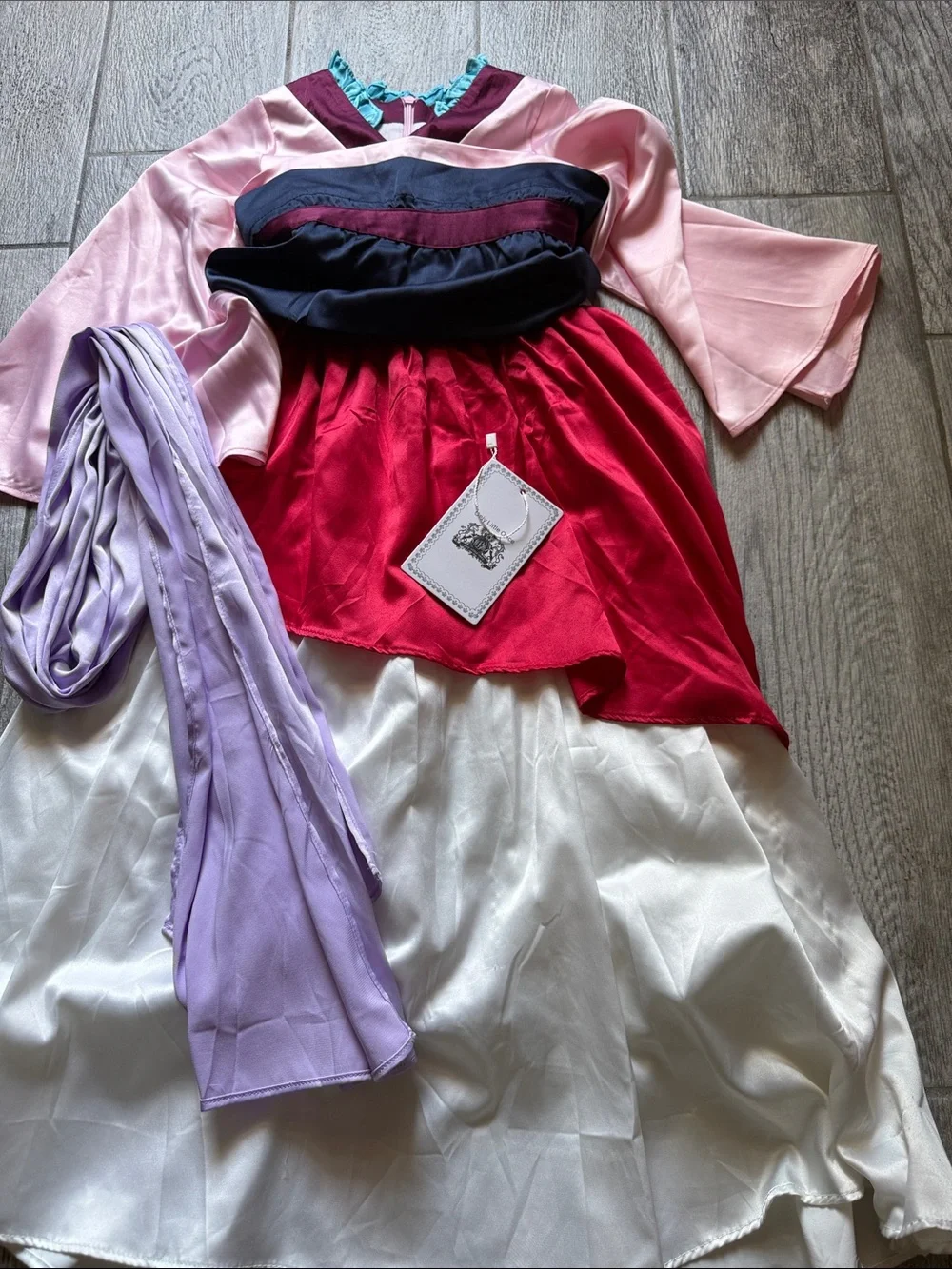 GUC Only Little Once -Disney’s Mulan Satin Layered Dress with Lilac Sash